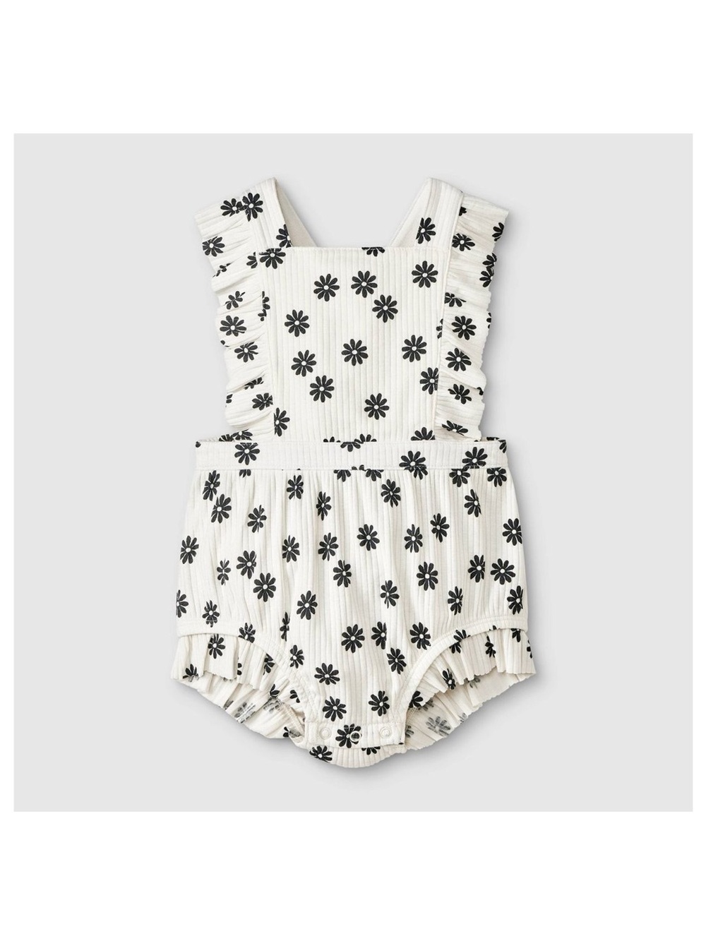 Cat and Jack Baby Girls'Ruffle Rompers, Size 18M - Black & Off-White